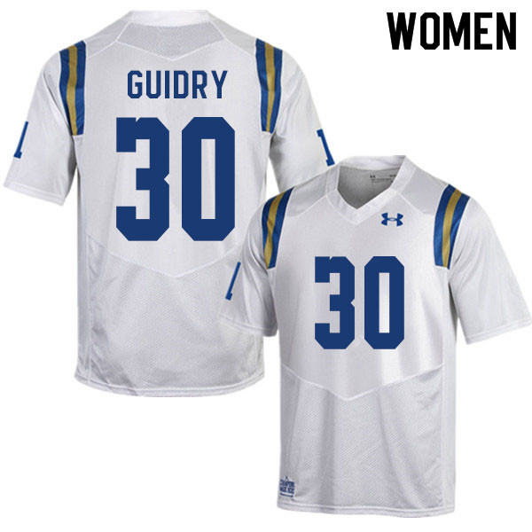 Women #30 Elisha Guidry UCLA Bruins College Football Jerseys Sale-White